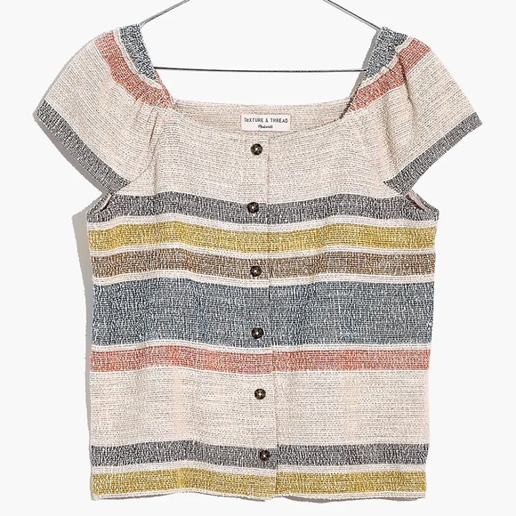 Madewell • Texture and Thread button up tank in muted stripe - Picture 5 of 7